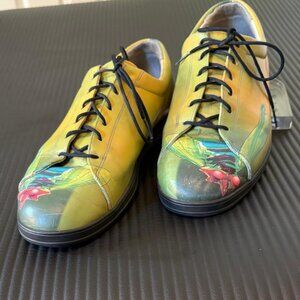 Icon wearable art slip on shoes with laces